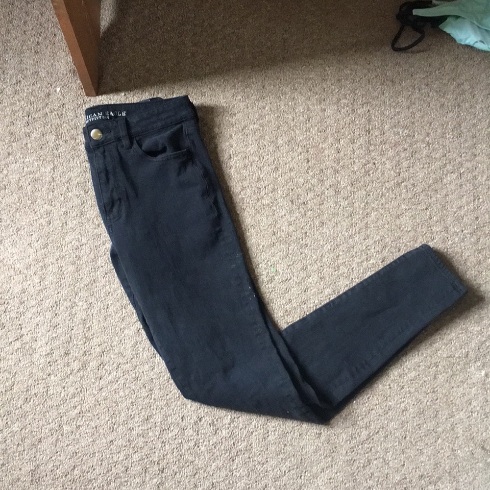 Black American eagle high rise jeans